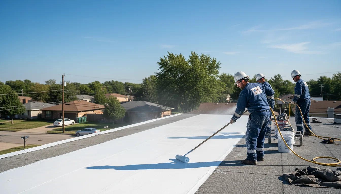 Commercial roof coating in Groveton, TX near me